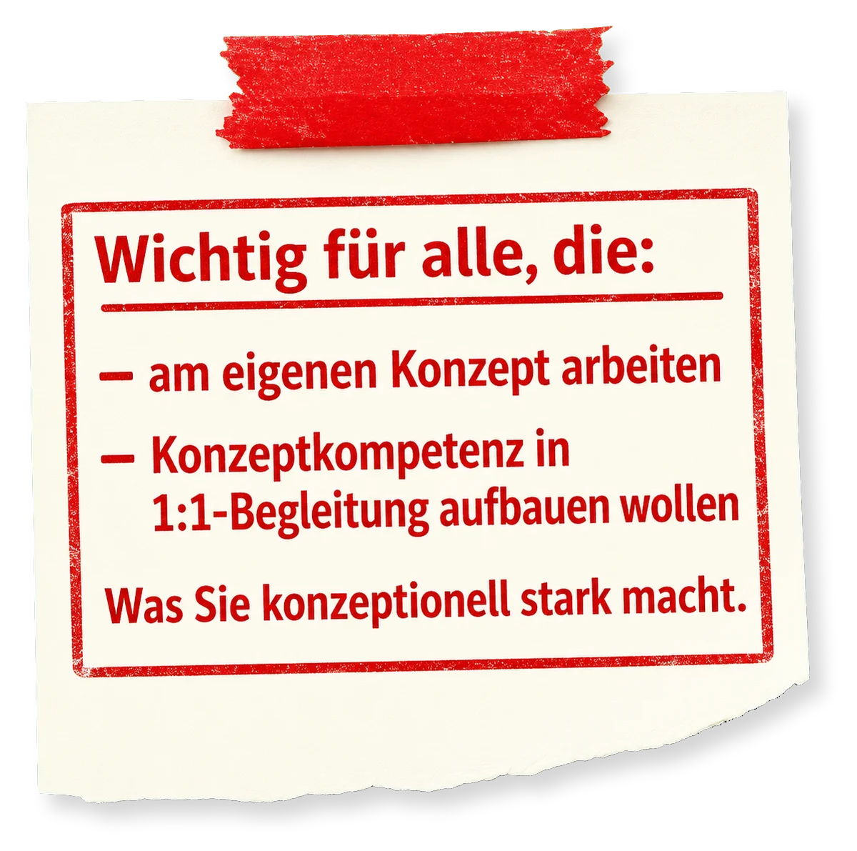 Indidividuelle 1:1 Begleitung für Ihr Konzept